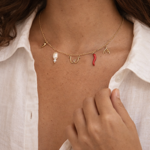 Gold Charm Necklace Premium Womanizer Charm Necklace