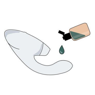 1. Add a few drops of your favorite water-based lubricant to the internal stimulator. 