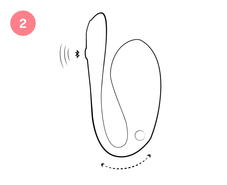 When inserted, turn on by pressing this button. Feel the rumbly vibrations against your G-spot. The tail can rest against your clitoris for a sense of double stimulation.