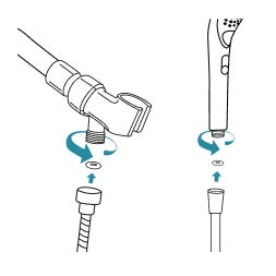 ATTACH THE SHOWERHEAD AND HOSE.
