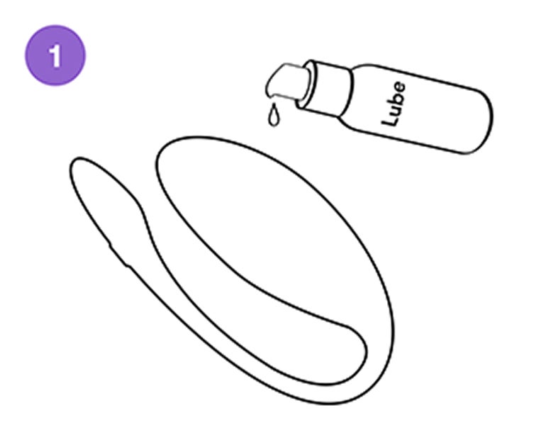 Apply a little lube to the internal egg of the toy and insert into the vagina for a comfortable and secure fit.